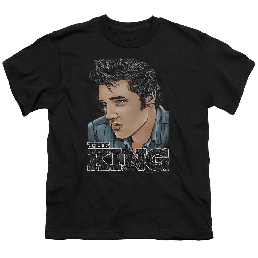 Elvis Presley Graphic King Kids Youth T Shirt Black Officially Licensed