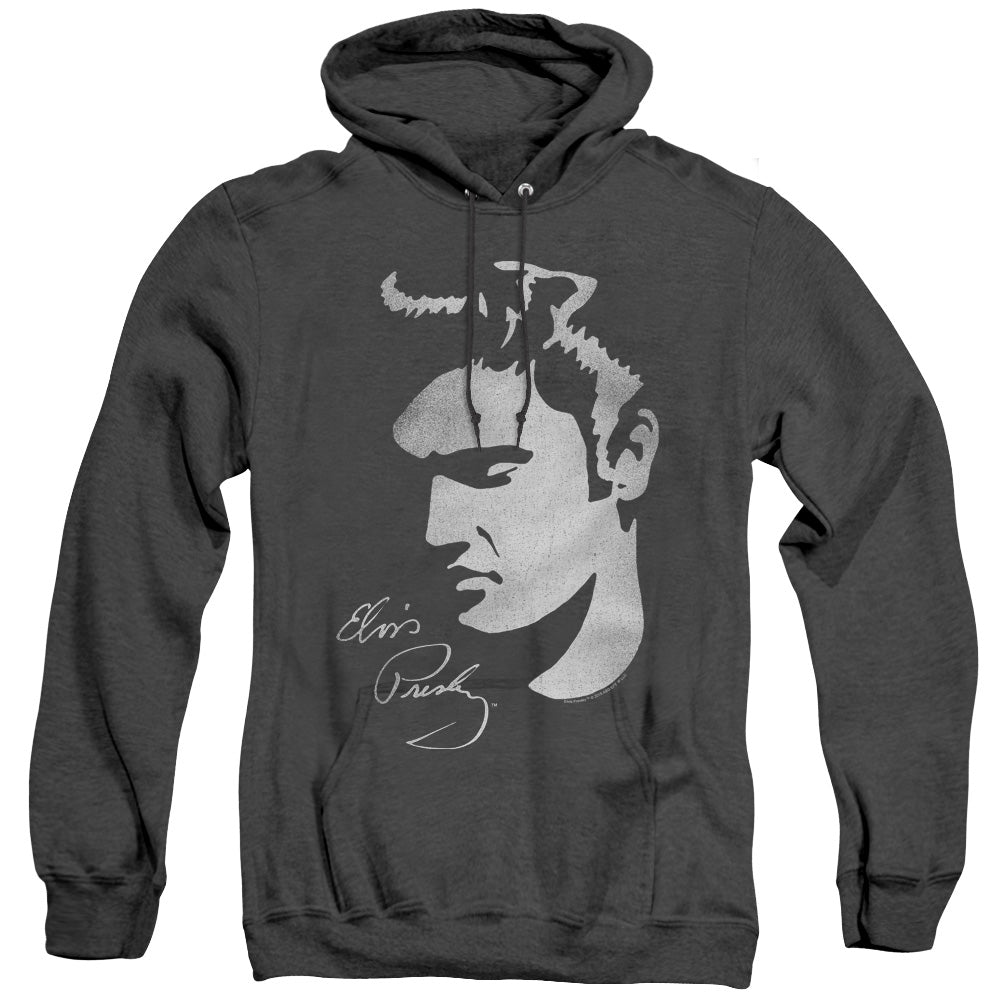 Elvis Presley Simple Face Heather Mens Hoodie Black Officially Licensed