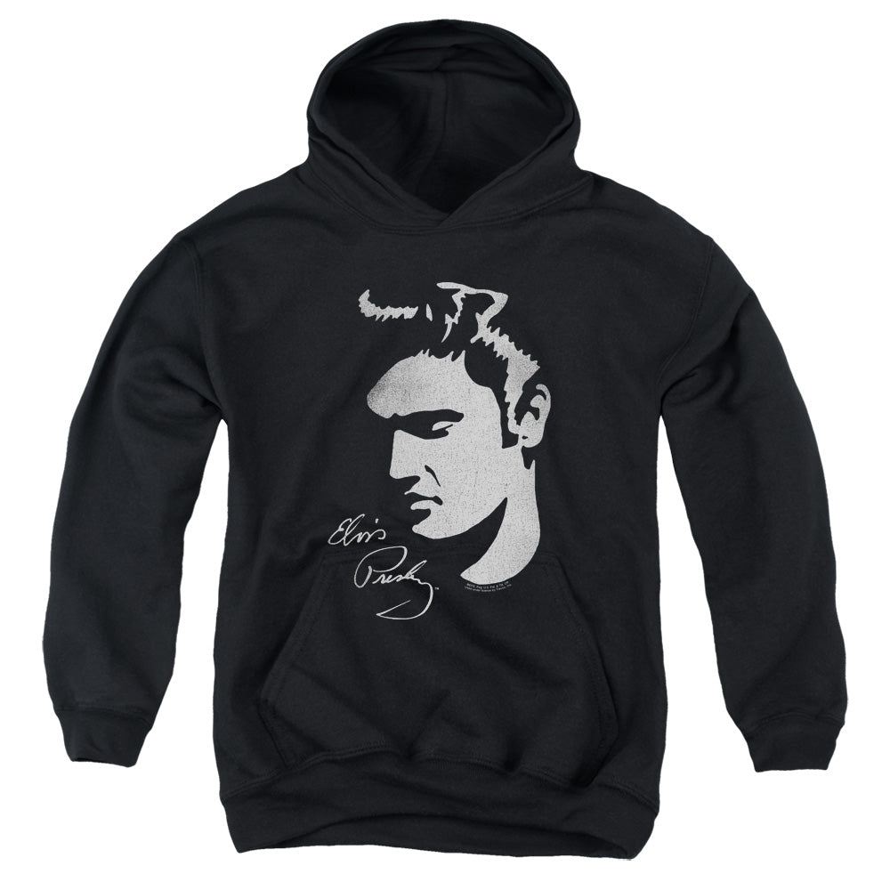 Elvis Presley Simple Face Kids Youth Hoodie Black Officially Licensed