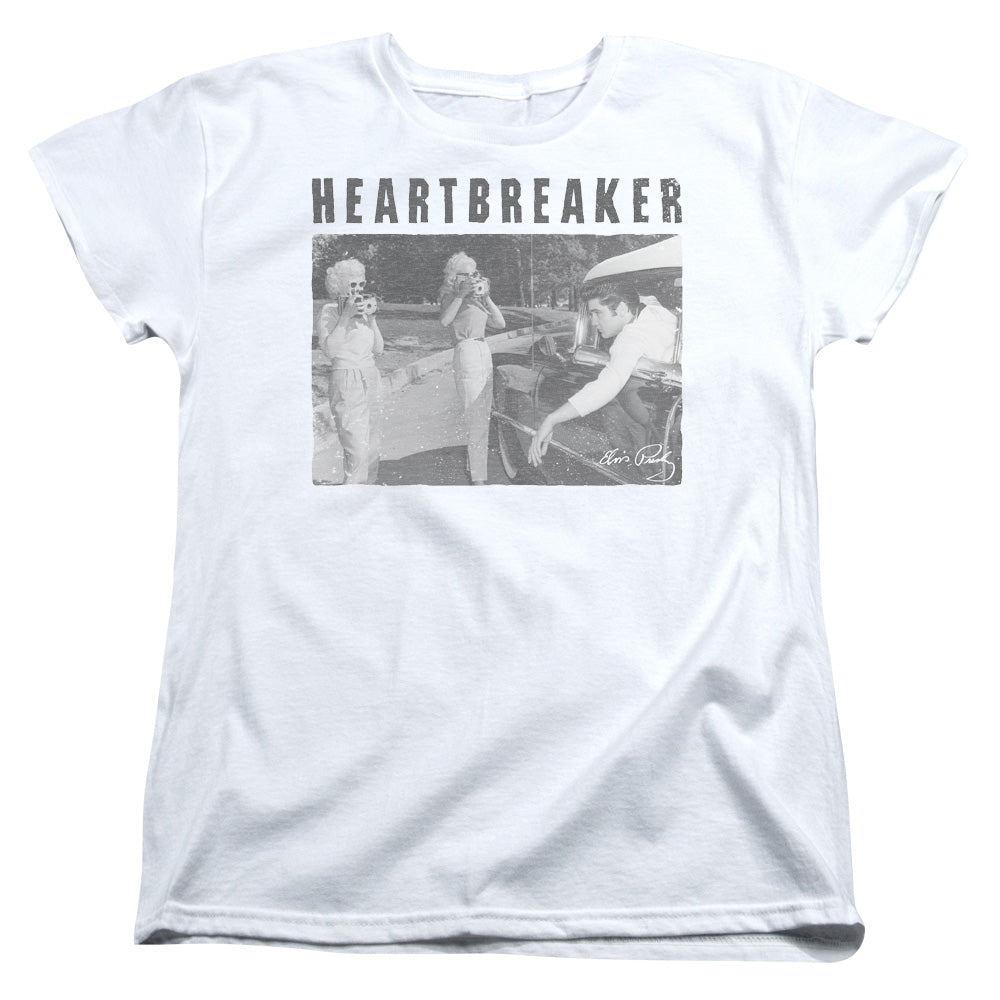 Elvis Presley Heartbreaker Womens T Shirt White Officially Licensed