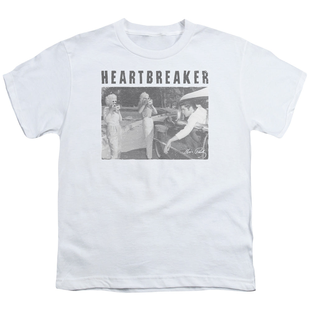 Elvis Presley Heartbreaker Kids Youth T Shirt White Officially Licensed