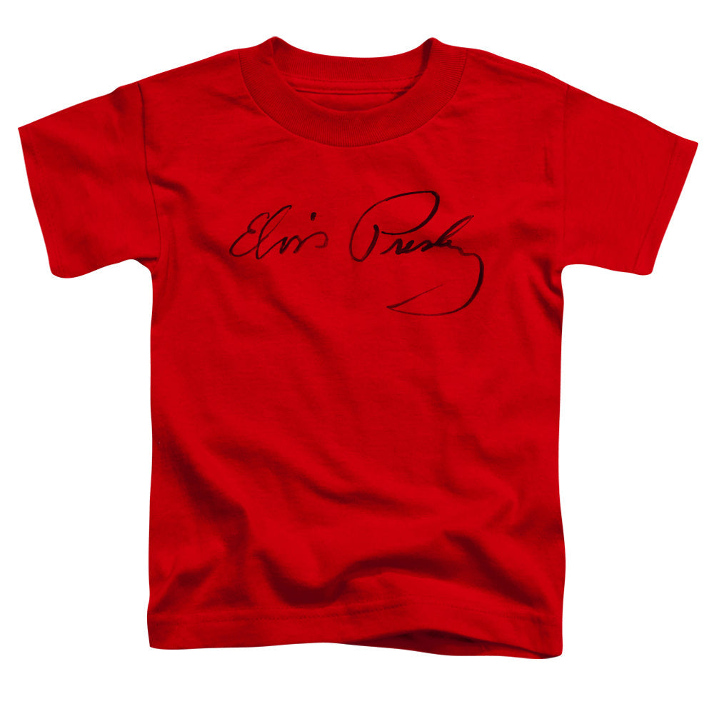 Elvis Presley Signature Sketch Toddler Kids Youth T Shirt Red Officially Licensed