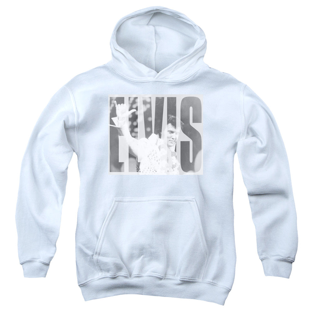 Elvis Presley Aloha Gray Kids Youth Hoodie White Officially Licensed
