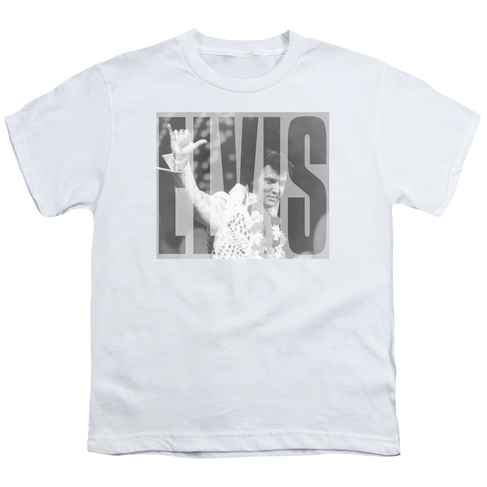Elvis Presley Aloha Gray Kids Youth T Shirt White Officially Licensed