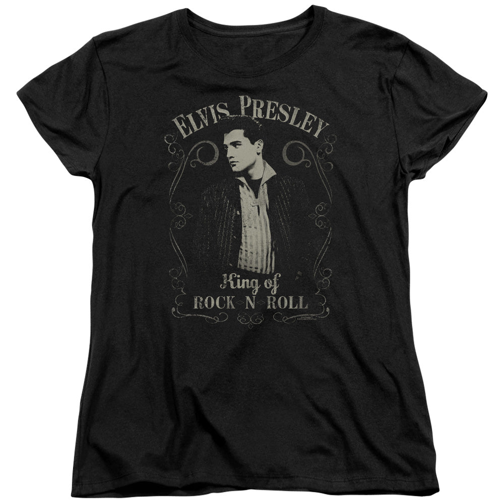 Elvis Presley Rock Legend Womens T Shirt Black Officially Licensed