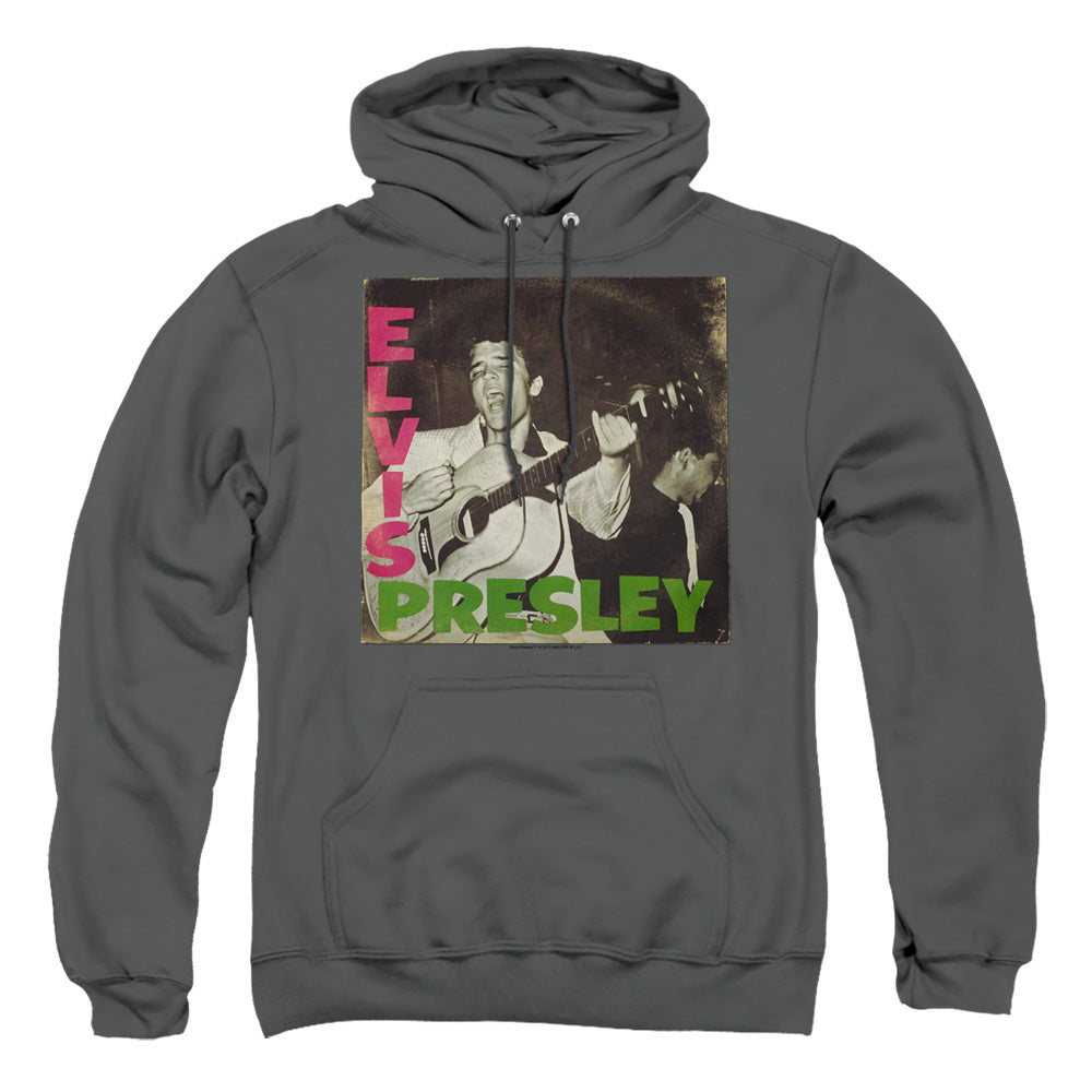 Elvis Presley First Lp Mens Hoodie Charcoal Officially Licensed