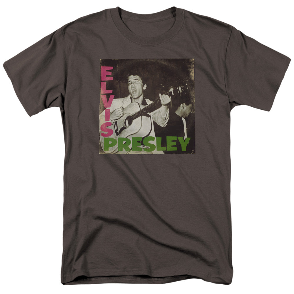 Elvis Presley First Lp Mens T Shirt Charcoal Officially Licensed