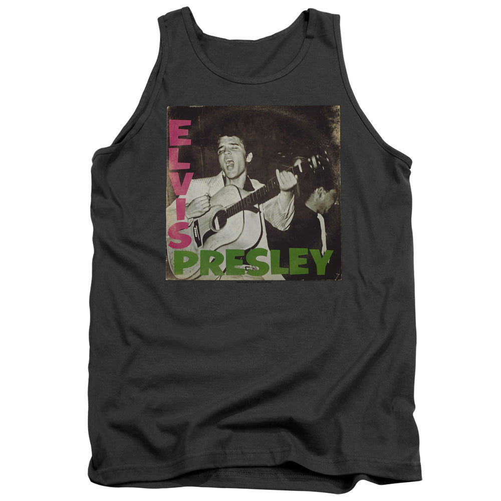 Elvis Presley First Lp Mens Tank Top Shirt Charcoal Officially Licensed