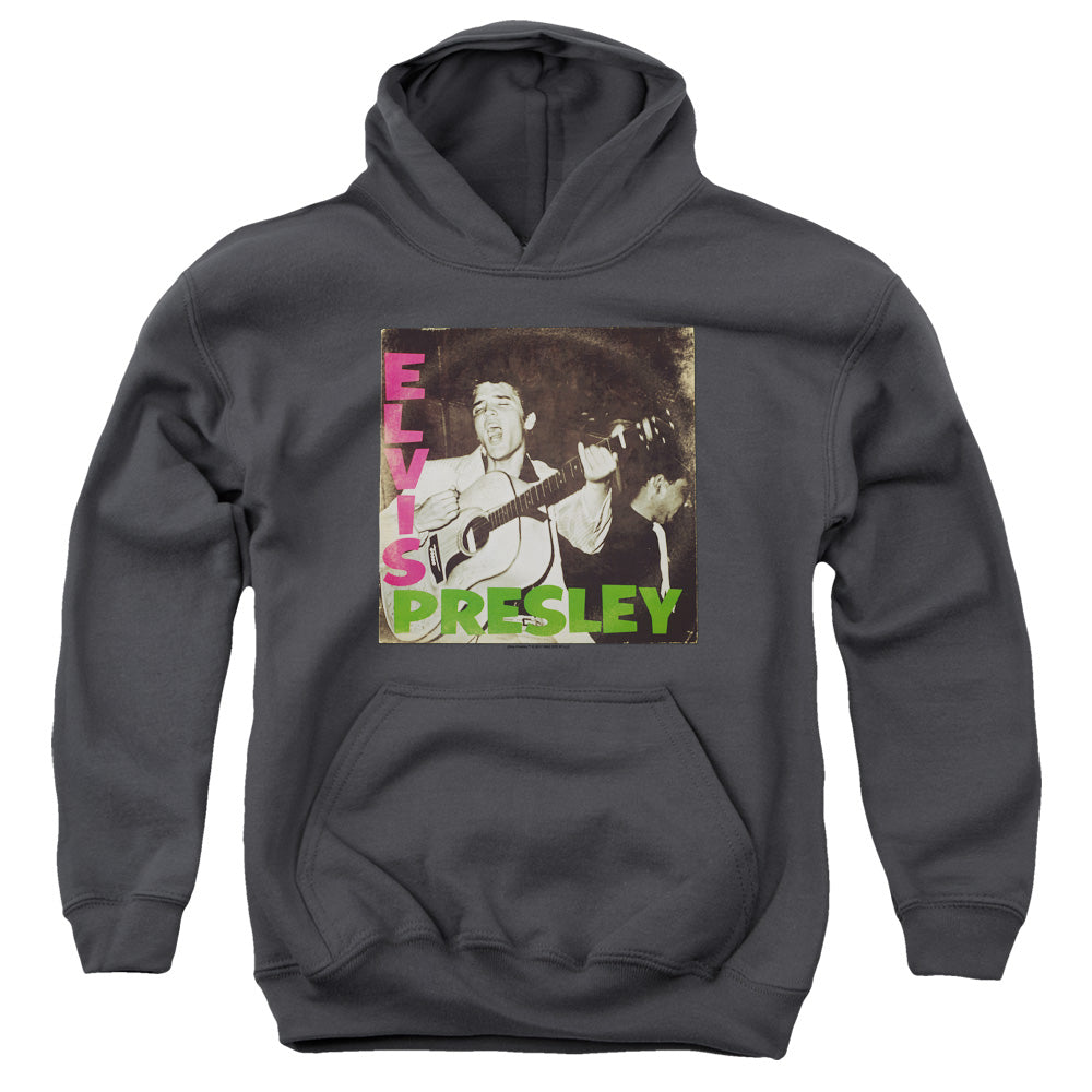 Elvis Presley First Lp Kids Youth Hoodie Charcoal Officially Licensed