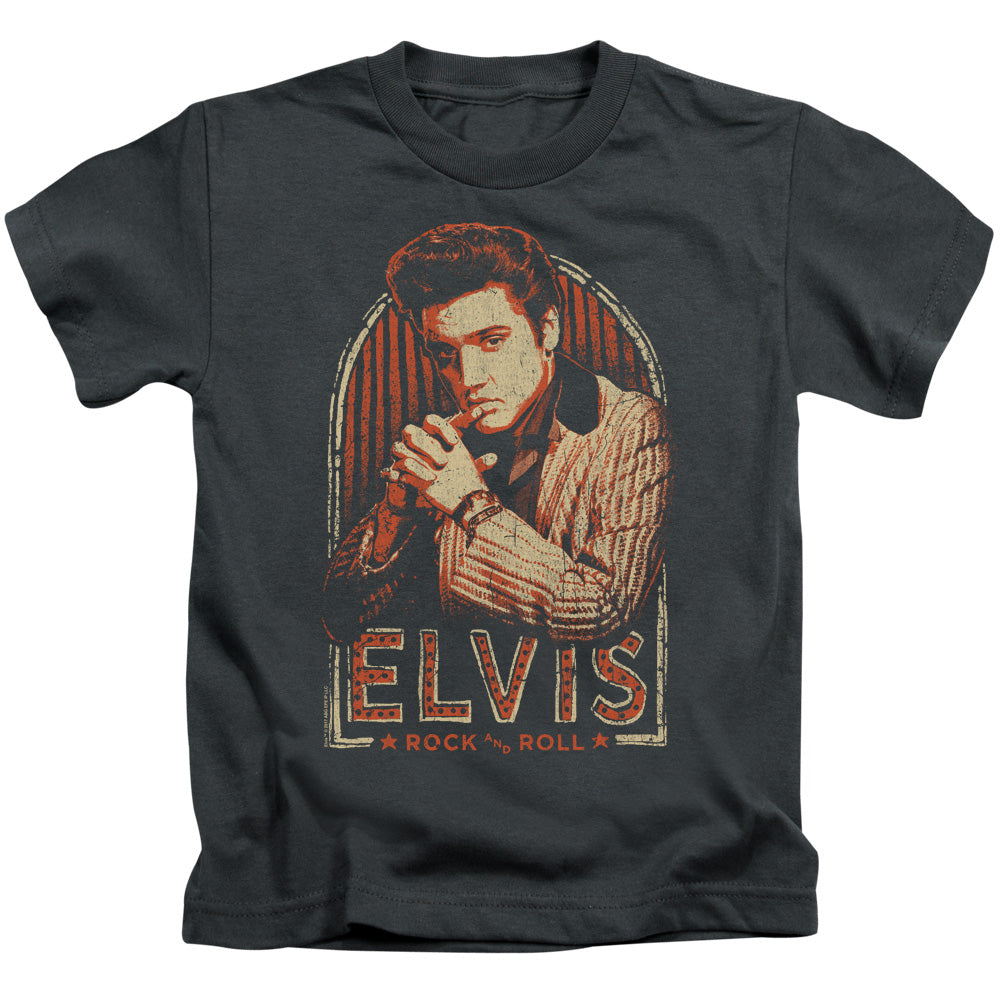 Elvis Presley Stripes Juvenile Kids Youth T Shirt Charcoal Officially Licensed