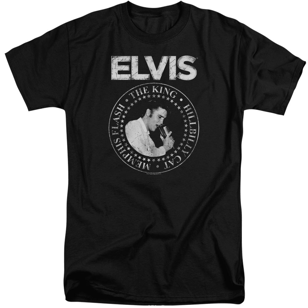 Elvis Presley Rock King Mens Tall T Shirt Black Officially Licensed