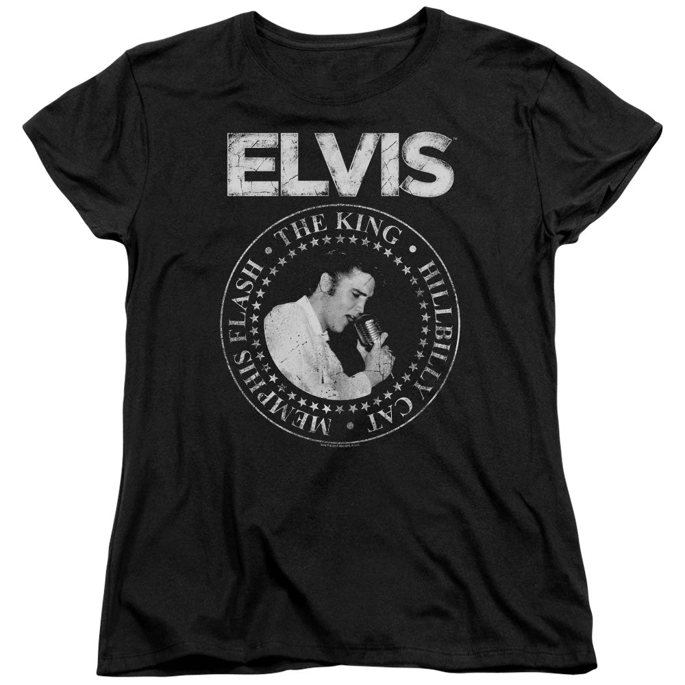 Elvis Presley Rock King Womens T Shirt Black Officially Licensed