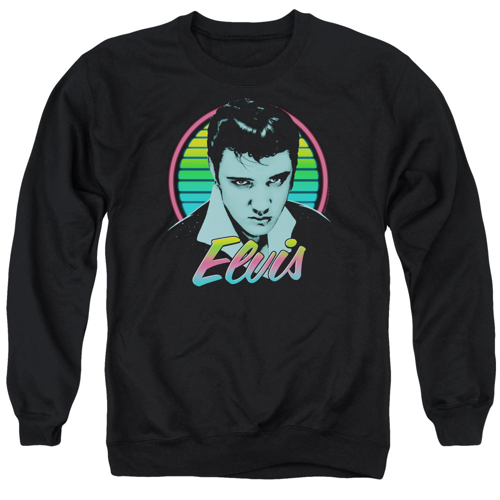 Elvis Presley Neon King Mens Crewneck Sweatshirt Black