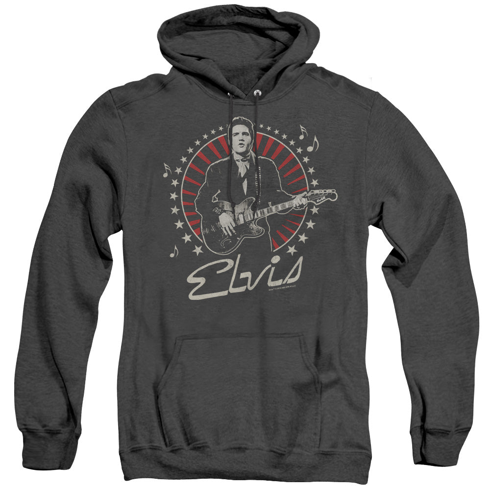 Elvis Presley Stars Heather Mens Hoodie Black Officially Licensed