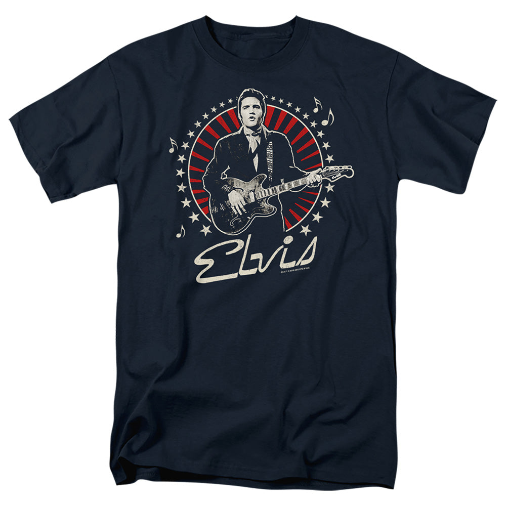 Elvis Presley Stars Mens T Shirt Navy Officially Licensed