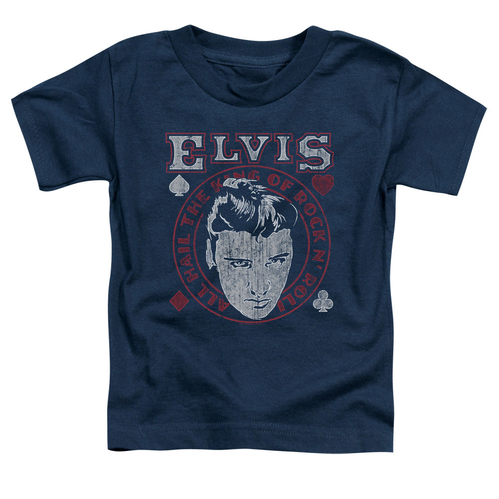 Elvis Presley Hail the King Toddler Kids Youth T Shirt Navy Blue Officially Licensed