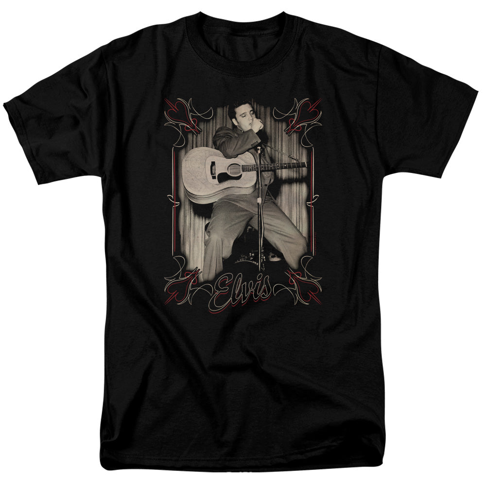 Elvis Presley Elvis Pinstripes Mens T Shirt Black Officially Licensed
