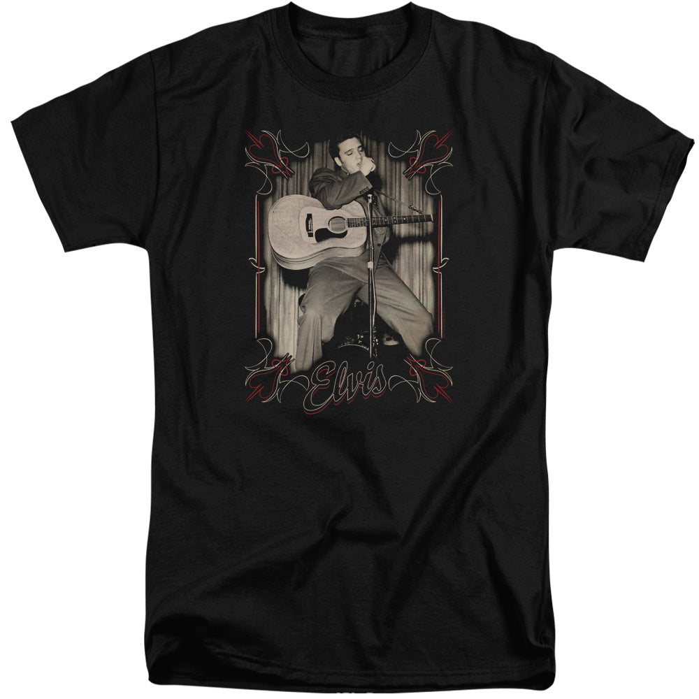 Elvis Presley Elvis Pinstripes Mens Tall T Shirt Black Officially Licensed