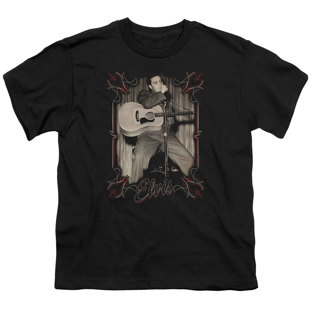 Elvis Presley Elvis Pinstripes Kids Youth T Shirt Black Officially Licensed