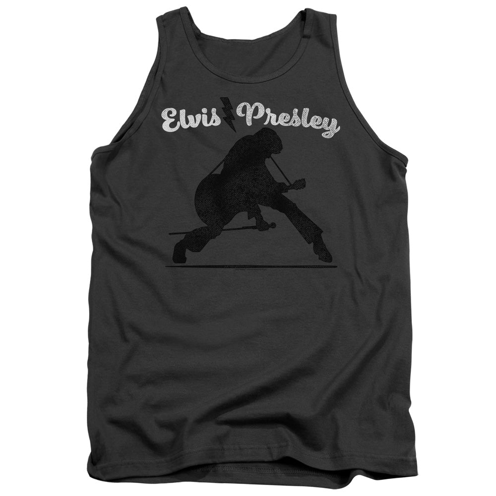 Elvis Presley Overprint Mens Tank Top Shirt Charcoal Officially Licensed
