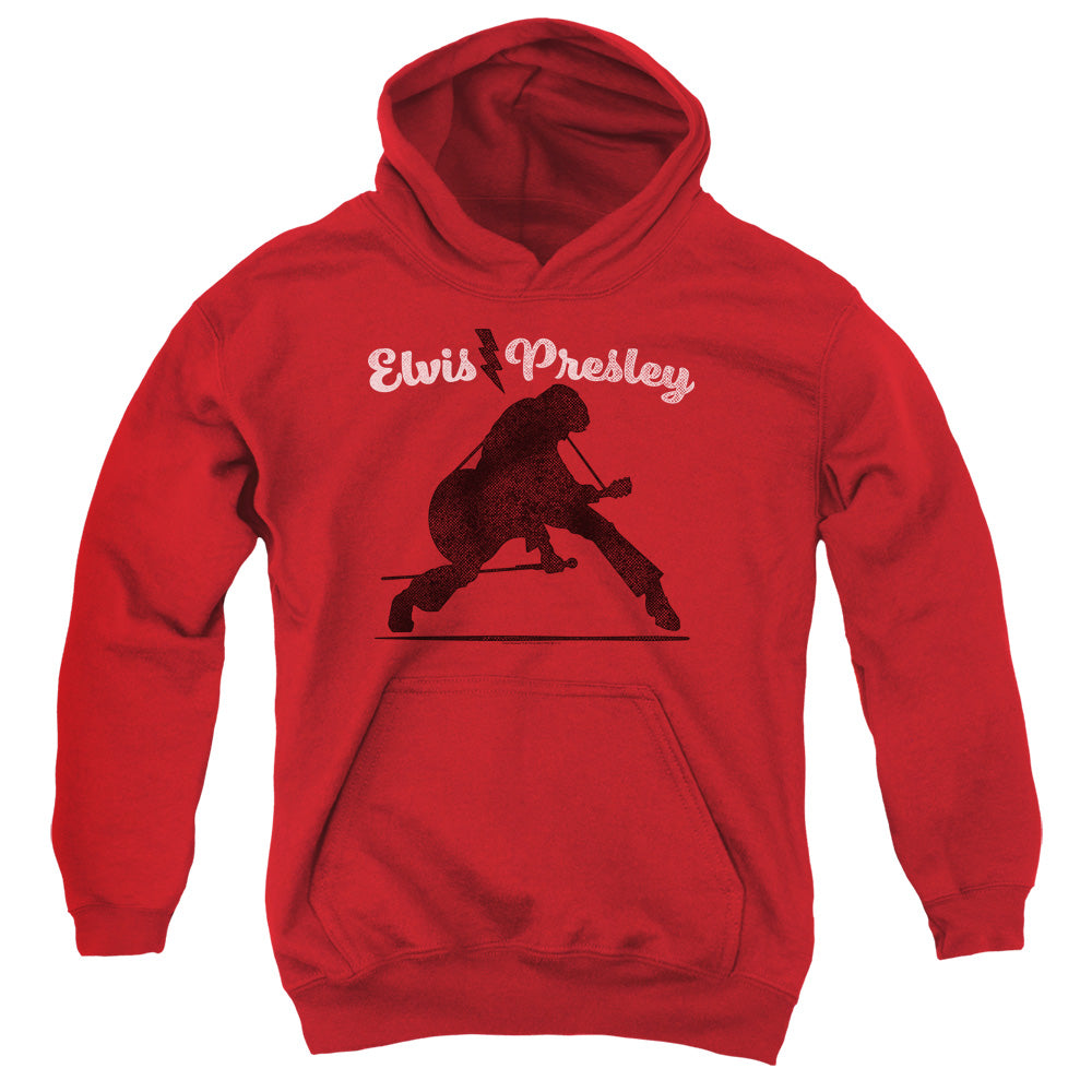 Elvis Presley Overprint Kids Youth Hoodie Red Officially Licensed