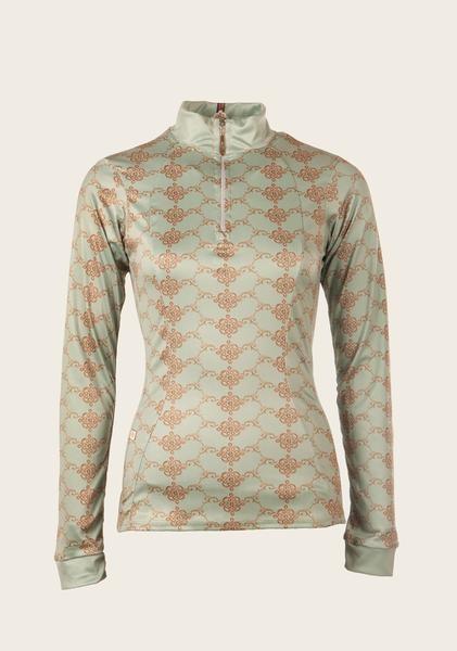 Espoir Mint With Espoir Logo Pattern Quarter Zip Sun Shirt