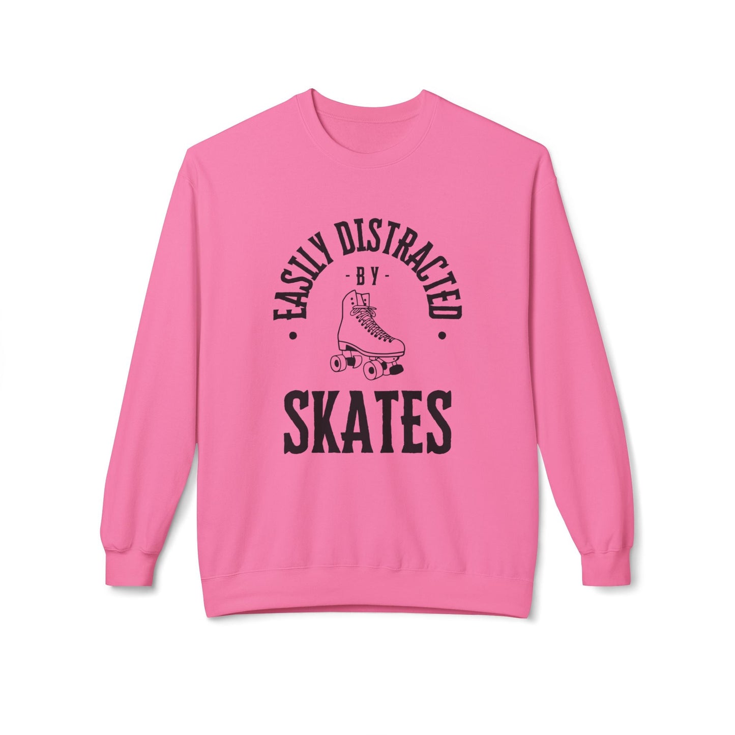 Easily Distracted by Skates Unisex Fleece Crewneck Sweatshirt