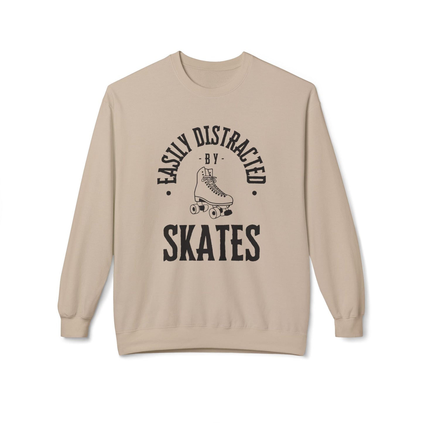 Easily Distracted by Skates Unisex Fleece Crewneck Sweatshirt