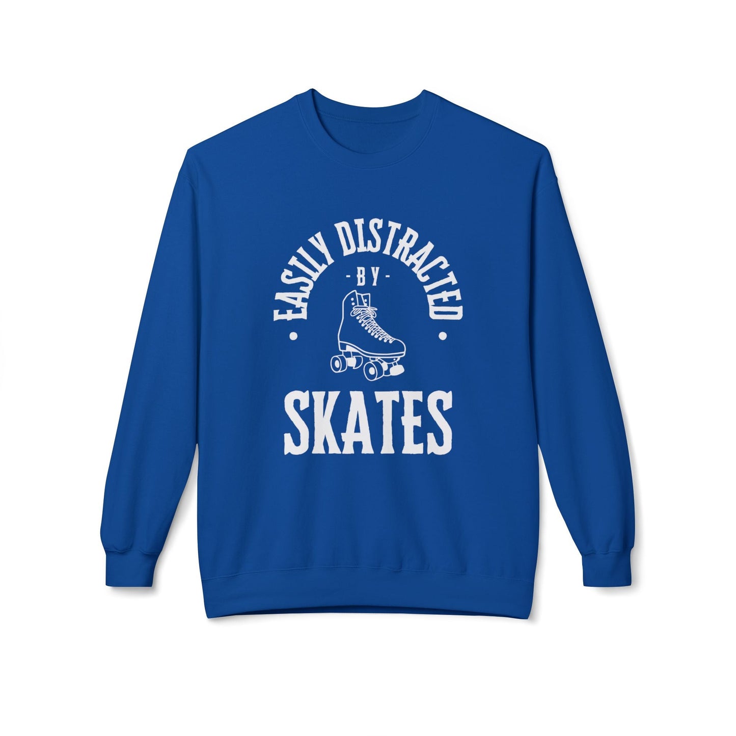 Easily Distracted by Skates Unisex Fleece Crewneck Sweatshirt