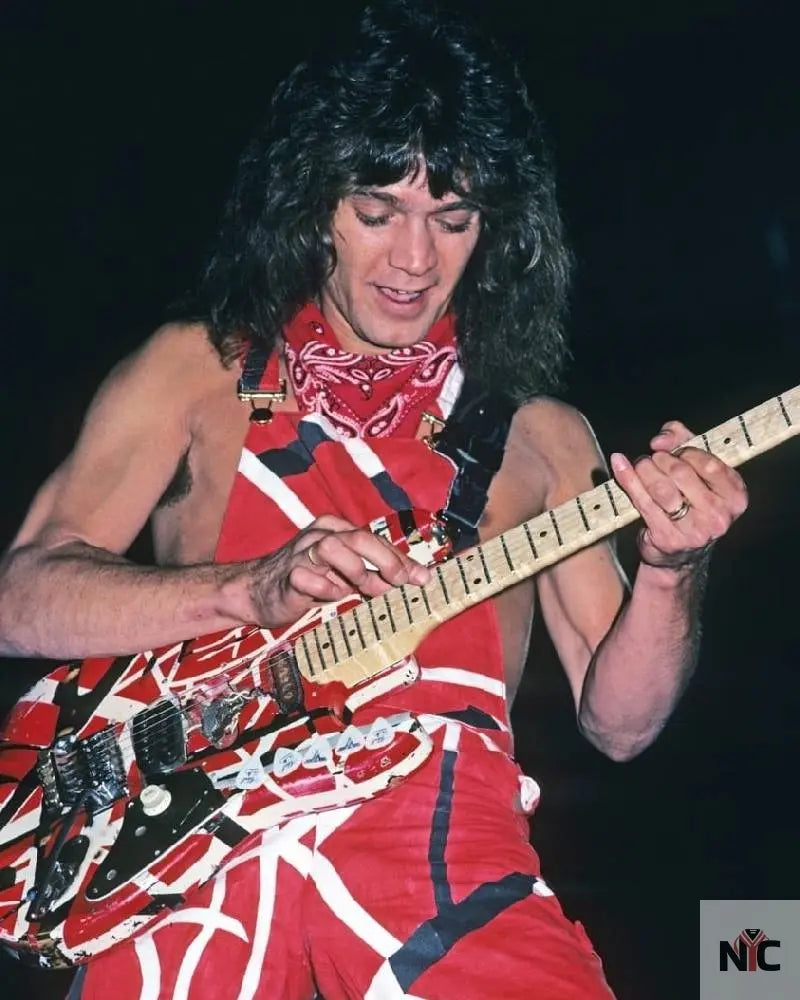 Eddie Van Halen Red and Black Jumpsuit