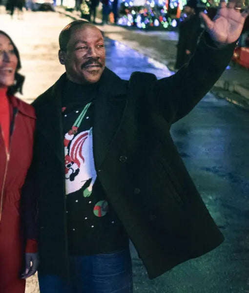 Eddie Murphy Candy Cane Lane Black Peacoat