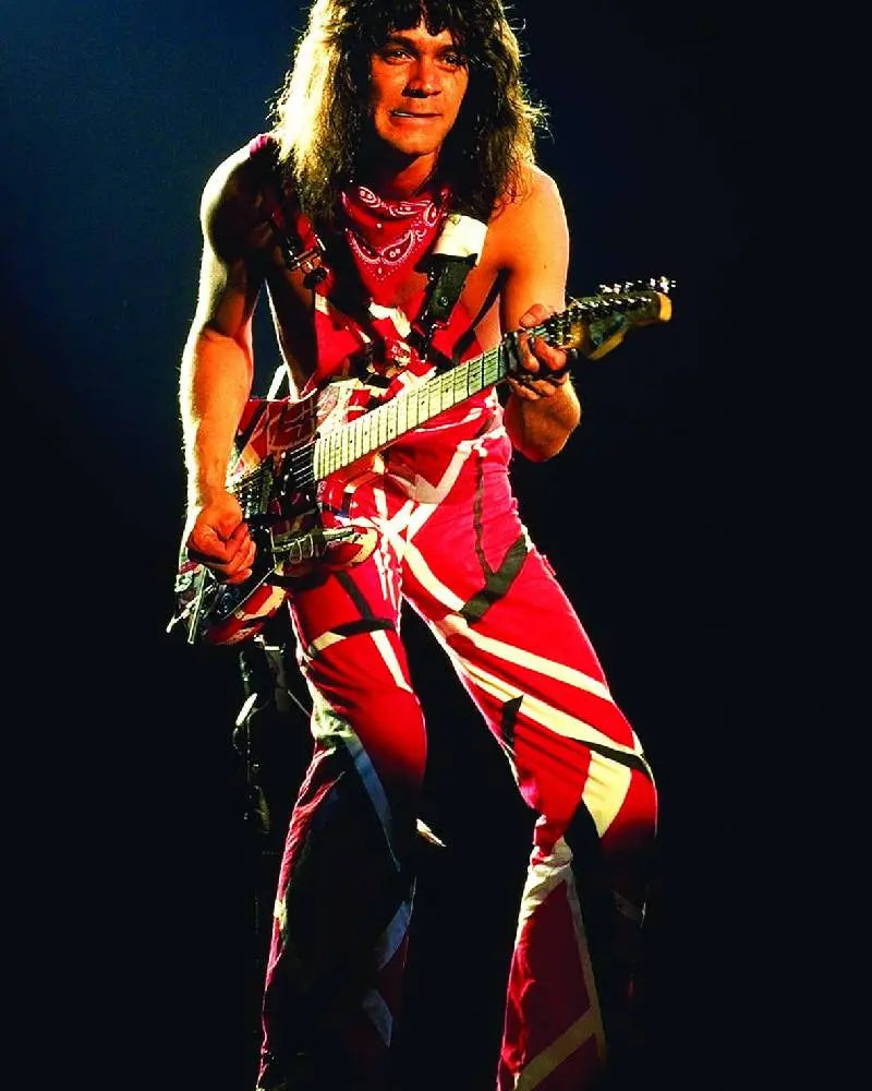 Eddie Van Halen Red and Black Jumpsuit
