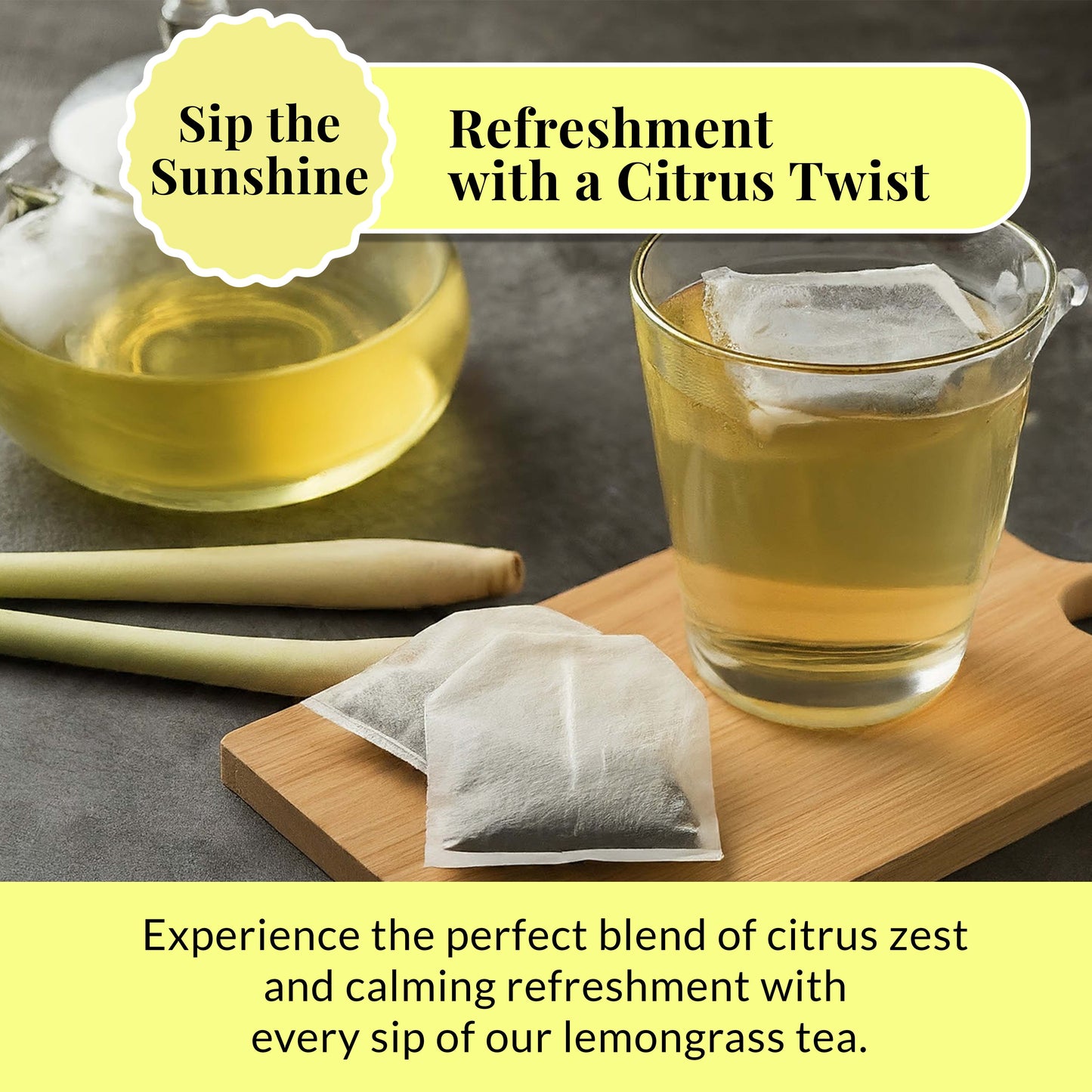 Akshit Lemongrass Tea | 75 Tea Bags from 100% Pure Lemongrass Leaves - Relaxing Tea, Brew Hot or Iced Tea | NON-GMO, Caffeine-Free.