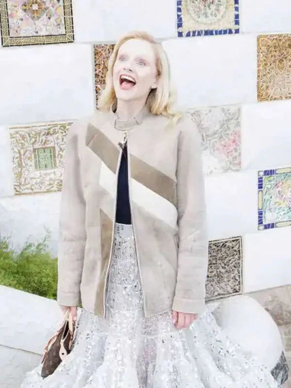 Emma Laird Suede Leather Jacket