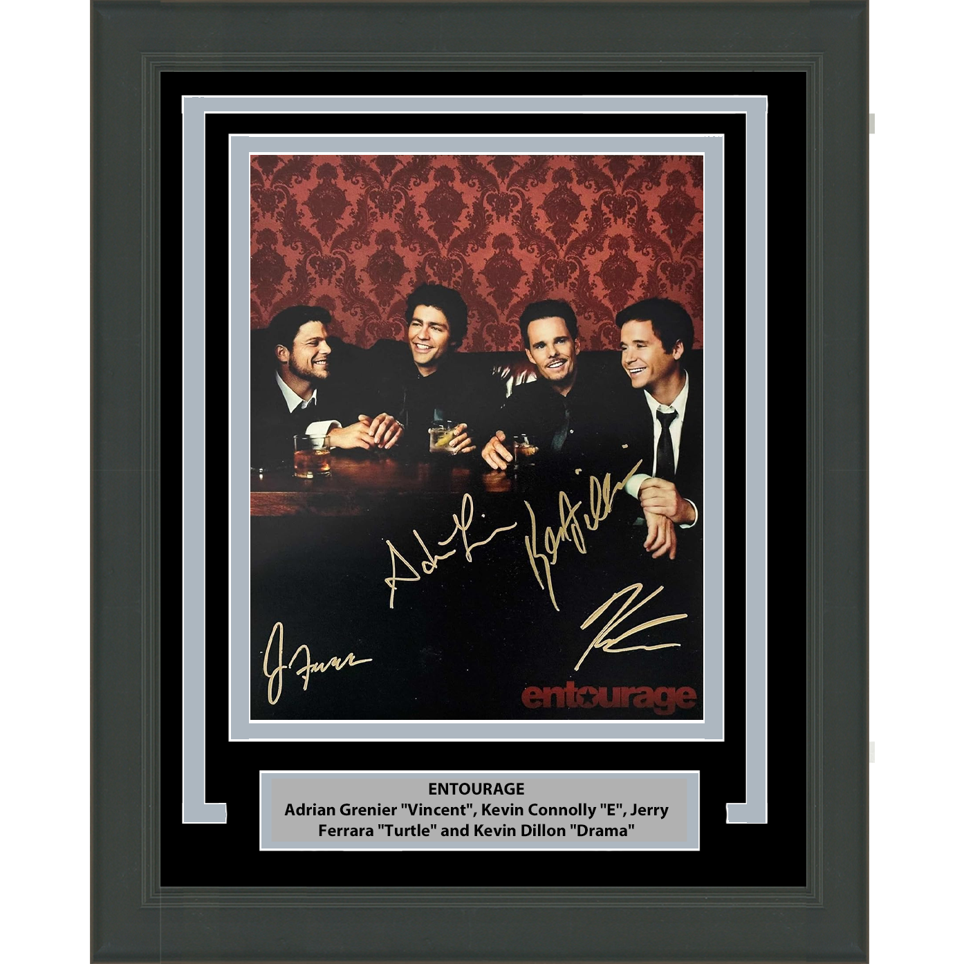 Framed Autographed/Signed Entourage 4x Cast Inscribed Adrian Grenier Kevin Connolly Jerry Ferrara Kevin Dillon 16x20 Photo JSA COA
