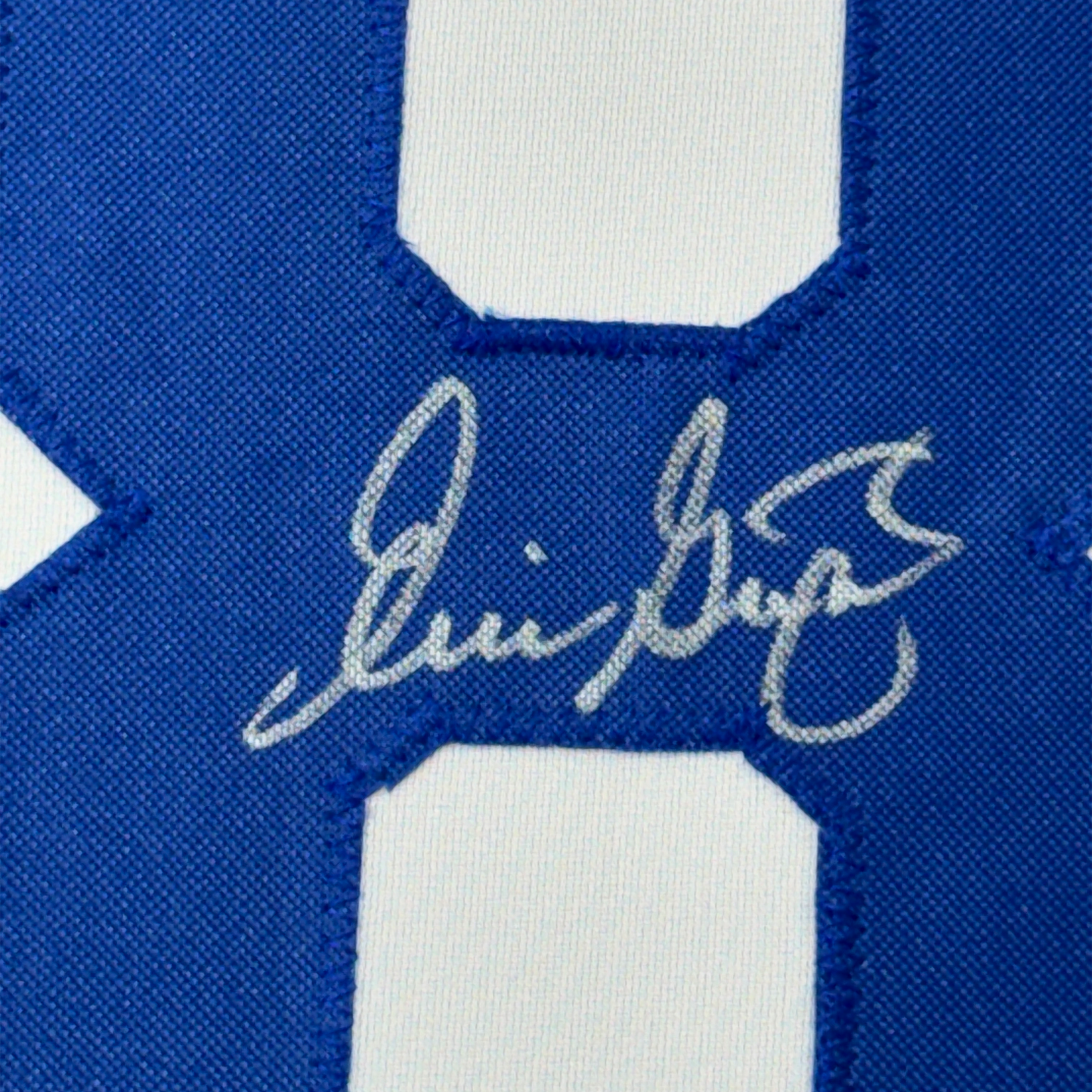 Framed Autographed/Signed Eric Gagne 35x39 Los Angeles LA White Baseball Jersey JSA COA