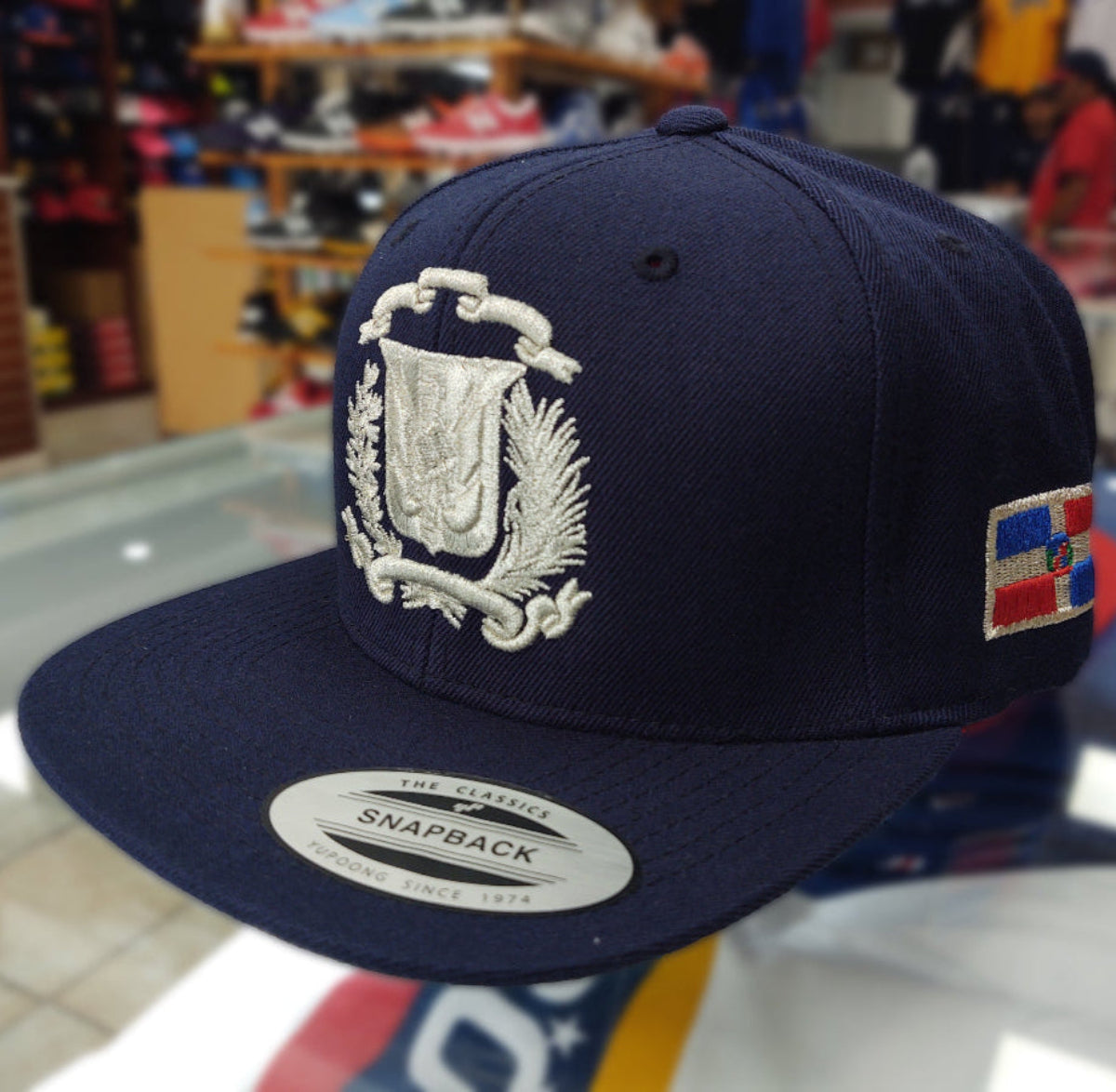 Escudo Republica Dominicana - Dominican Snapback Navy Blue - Metallic SilverHat
