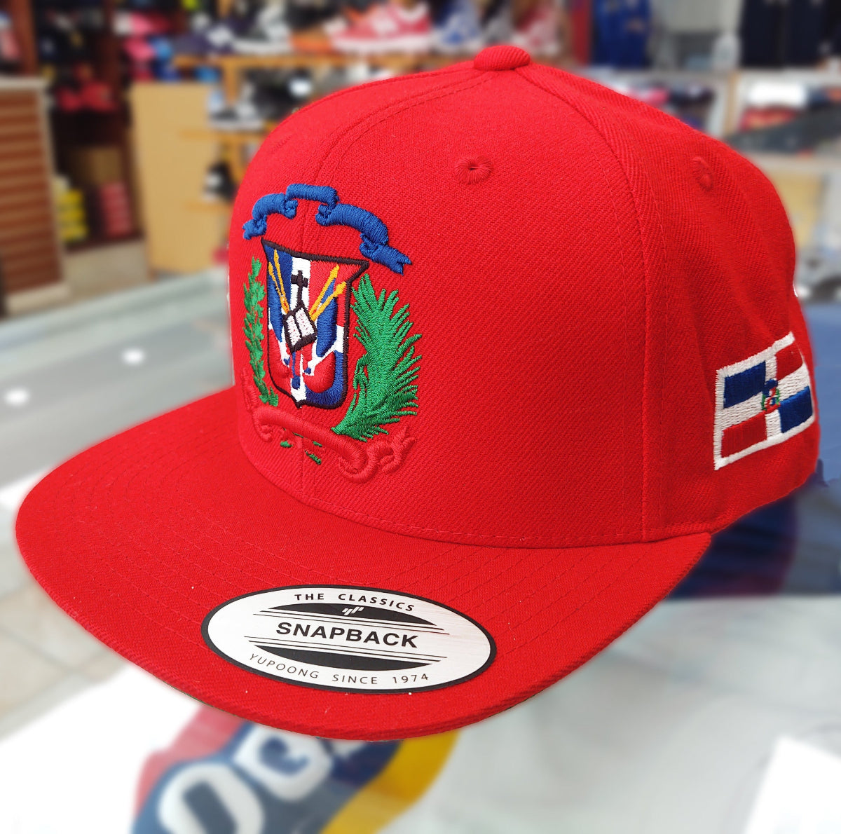 Escudo Republica Dominicana - Dominican Snapback Red - Full Color Hat