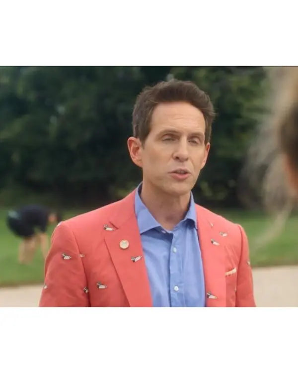 Sirens Glenn Howerton Duck Print Pink Coat