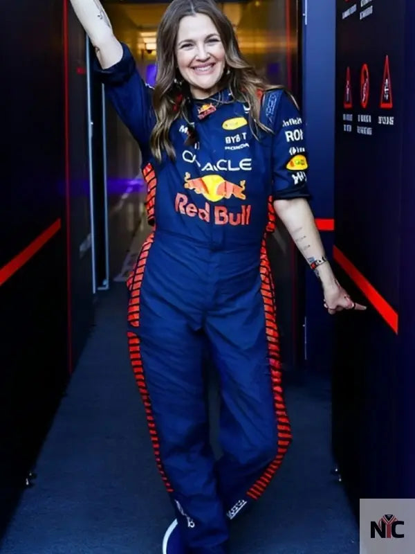 F1 Grand Prix Drew Barrymore Red Bull Jumpsuit