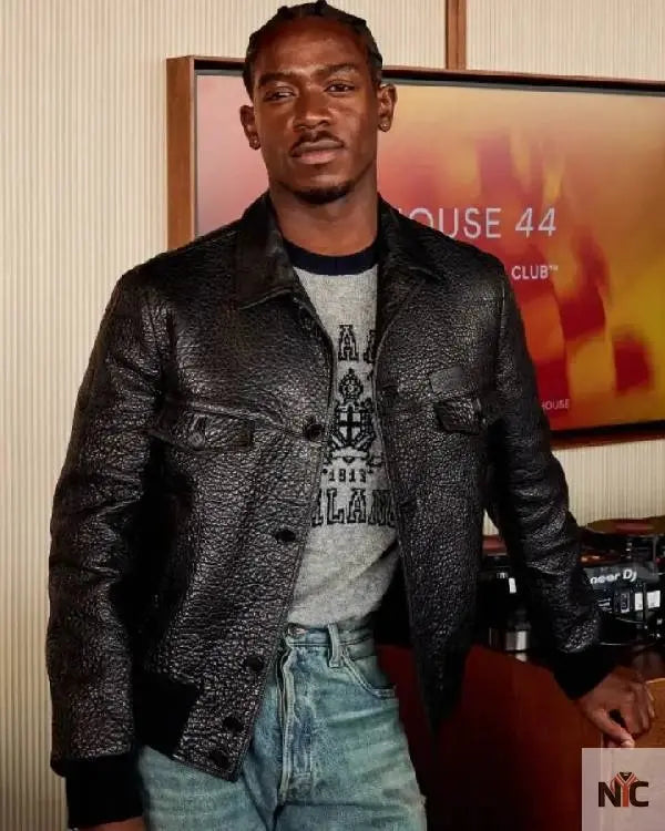 F1 Movie Damson Idris Black Leather Jacket