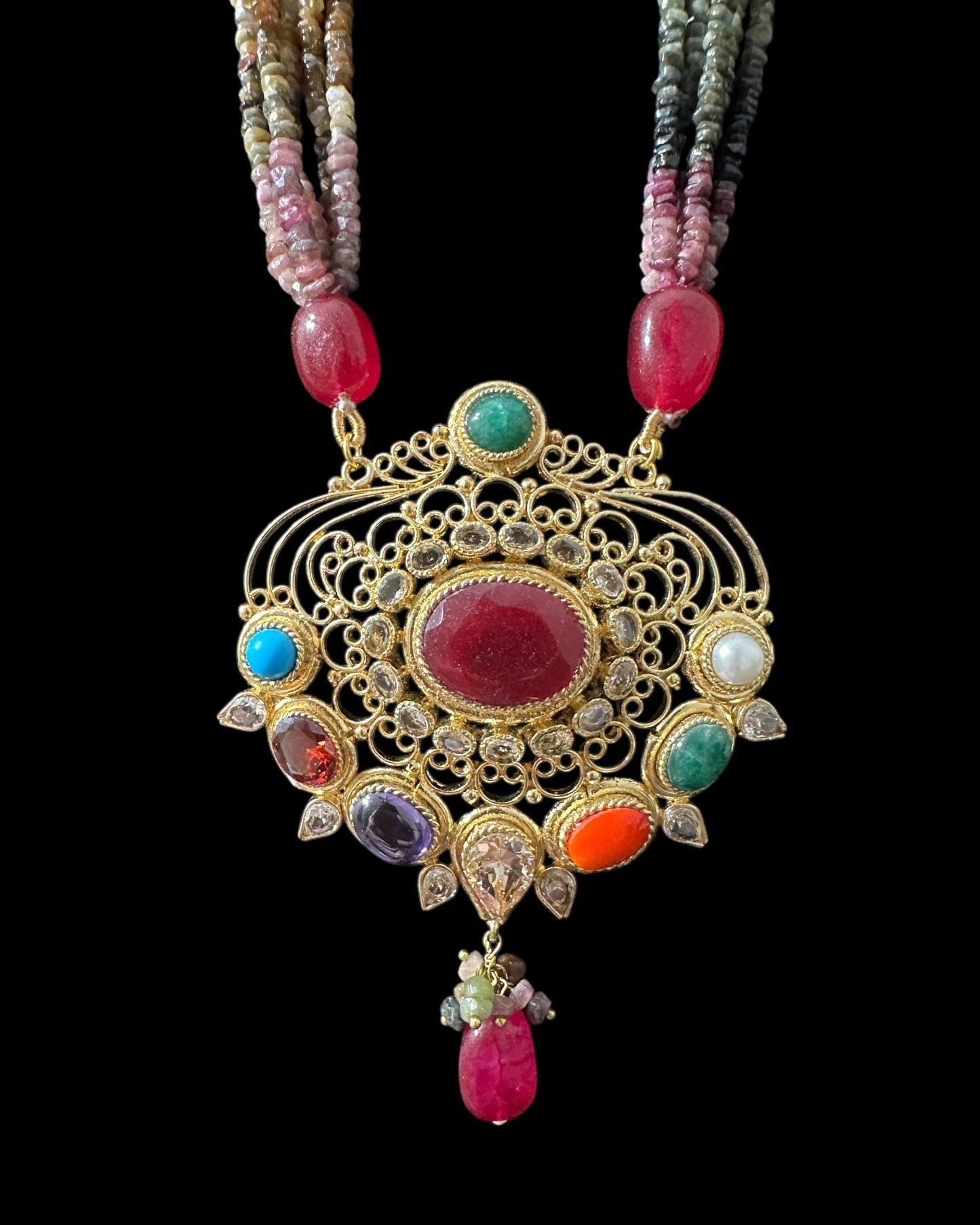 DLN127 Adaya multicolor natural beads necklace ( READY TO SHIP )