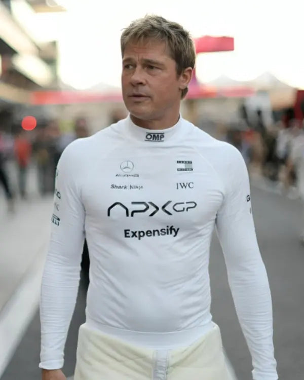 F1 2025 Brad Pitt White Shirt