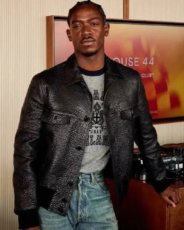 F1 Movie Damson Idris Black Leather Jacket