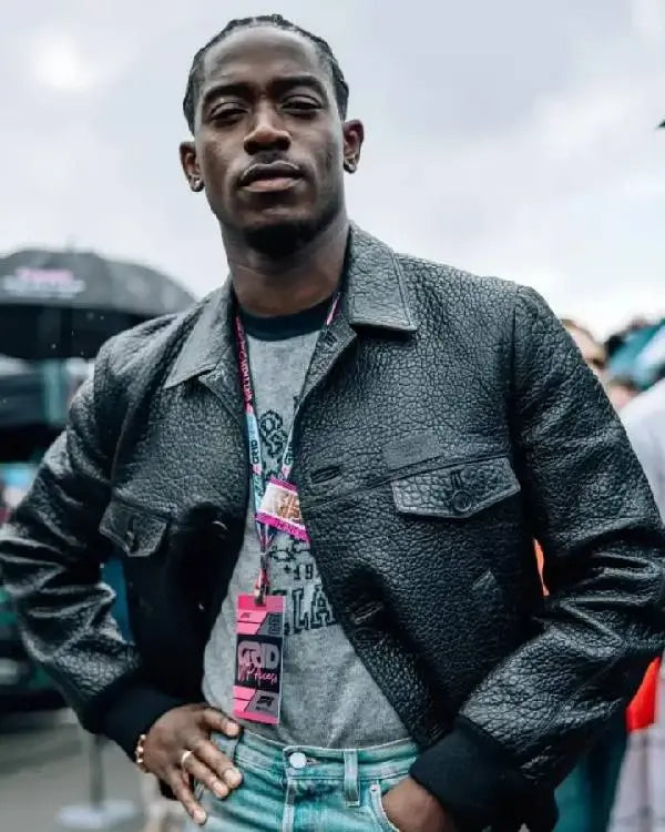 F1 Movie Damson Idris Black Leather Jacket
