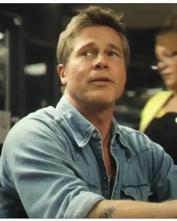 F1 The Movie Brad Pitt Western Denim Shirt