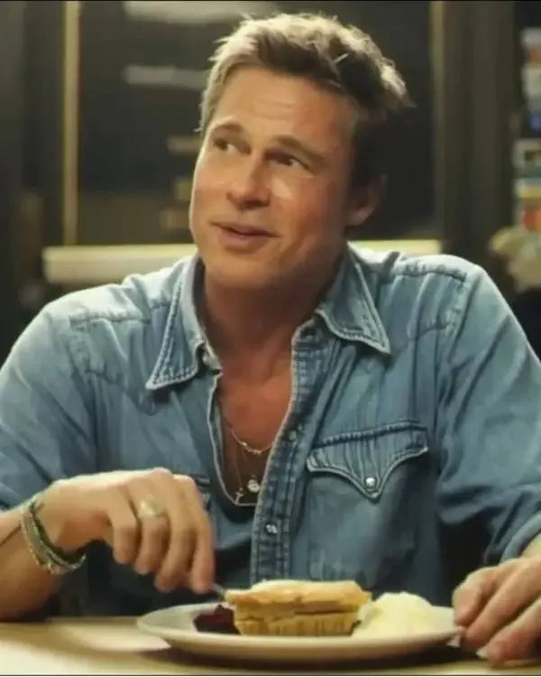 F1 The Movie Brad Pitt Western Denim Shirt