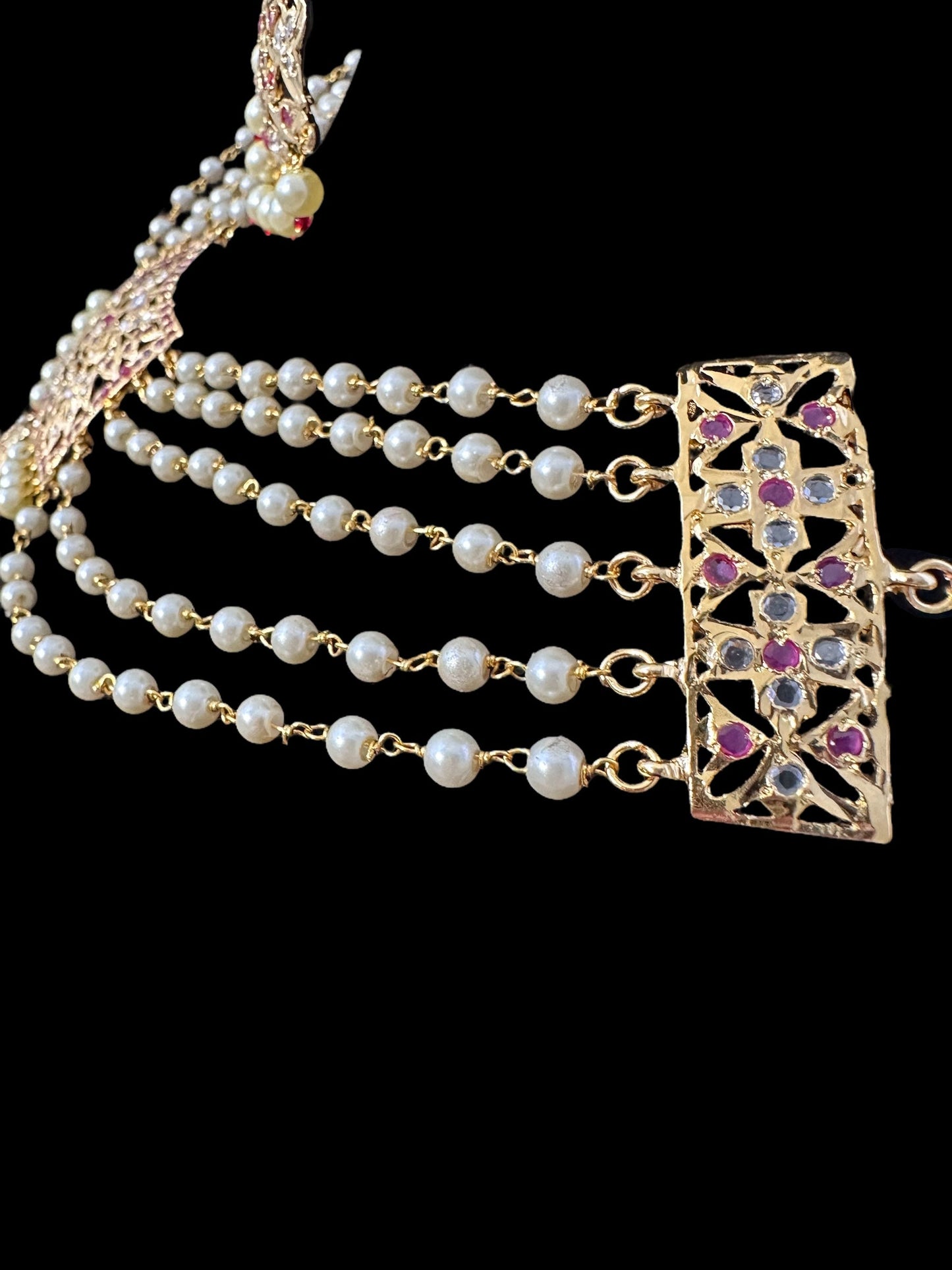 C565 AABHA Chandan haar inspired choker in rubies ( SHIPS IN 3 WEEKS )