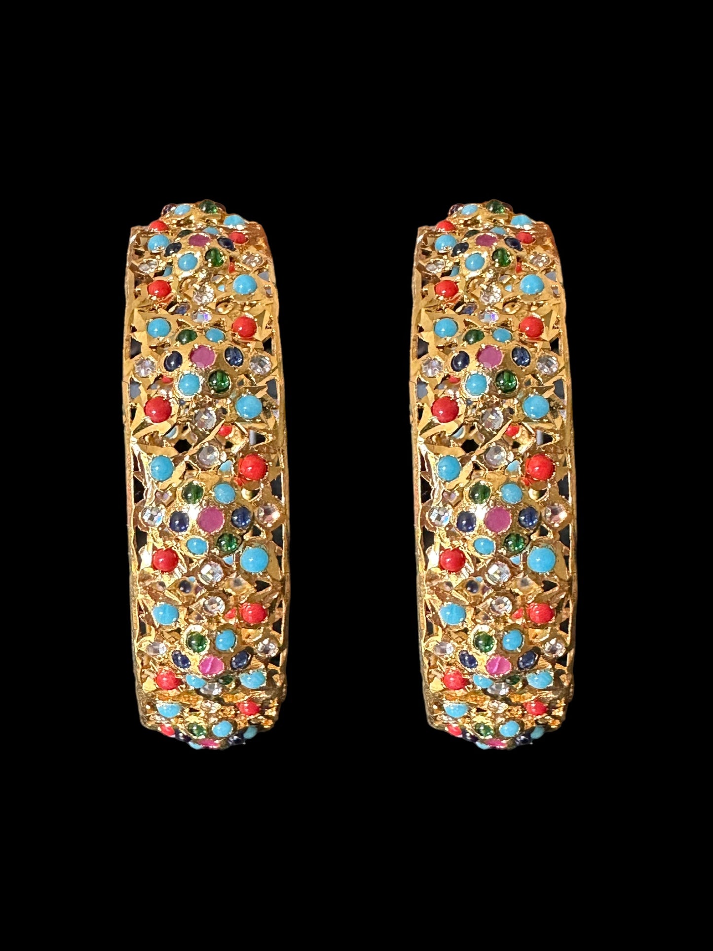 B176 Azmah navratan pearl bangles ( READY TO SHIP )