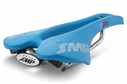 Selle SMP F30C Saddle with Carbon Rails (Light Blue)